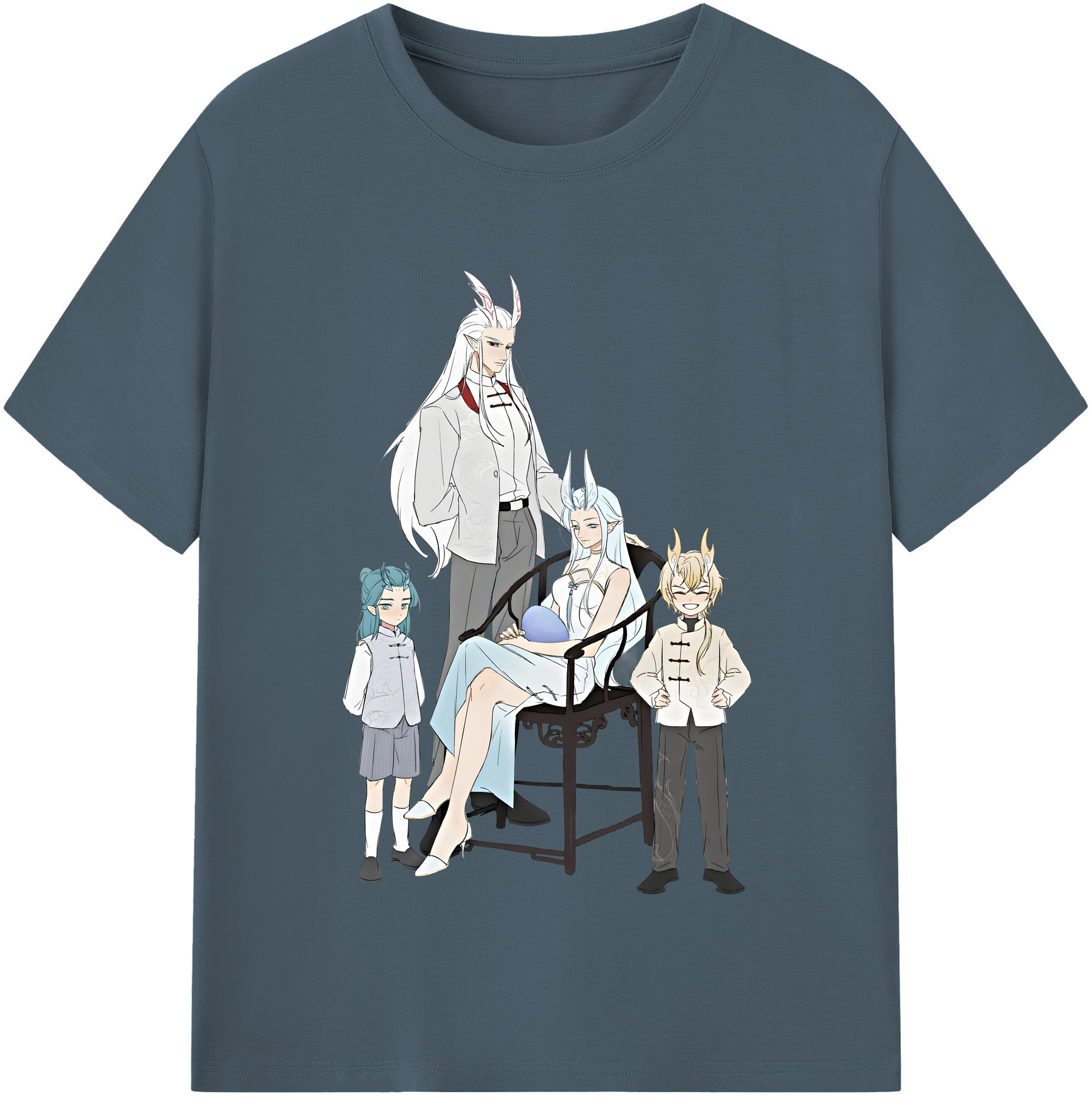 （画像用） Ne Zha 2 ナタ 魔童の大暴れ 綿100％半袖Tシャツ（フロントプリント）